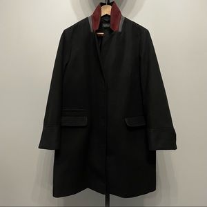 [TOPSHOP] Black Blazer Coat with Burgundy Accents